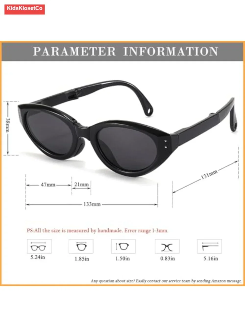 Kids Polarized Sunglasses Foldable Cat Eye UV400 Protection